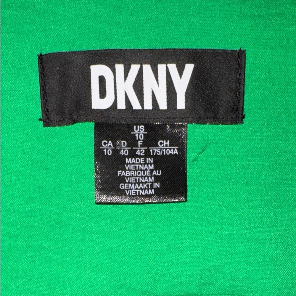 DKNY Vibrant Green V-Neck Mini Dress-HAS POCKETS!!! - Picture 4 of 8